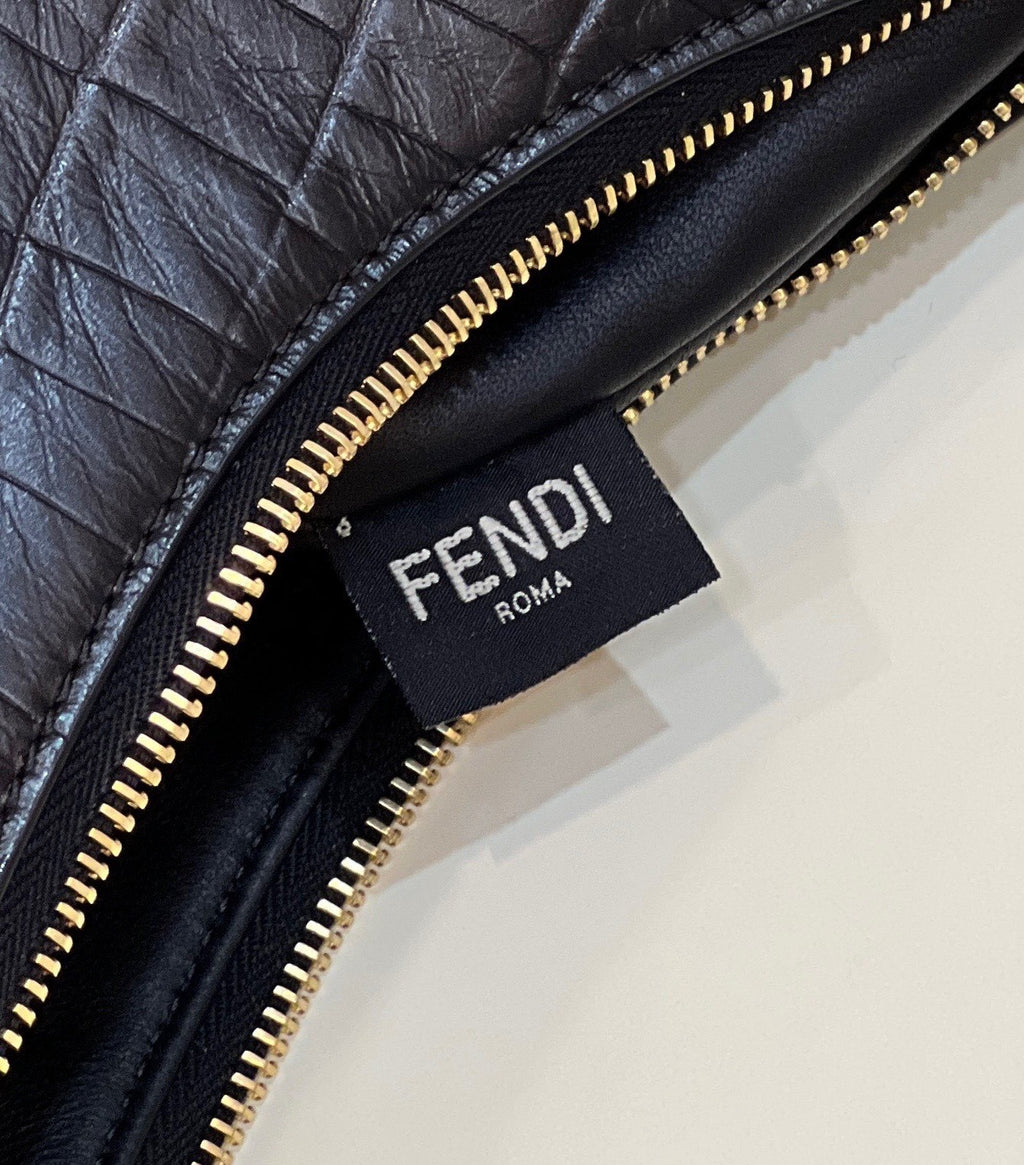FENDI Fendigraphy Croc-Embossed Handbag