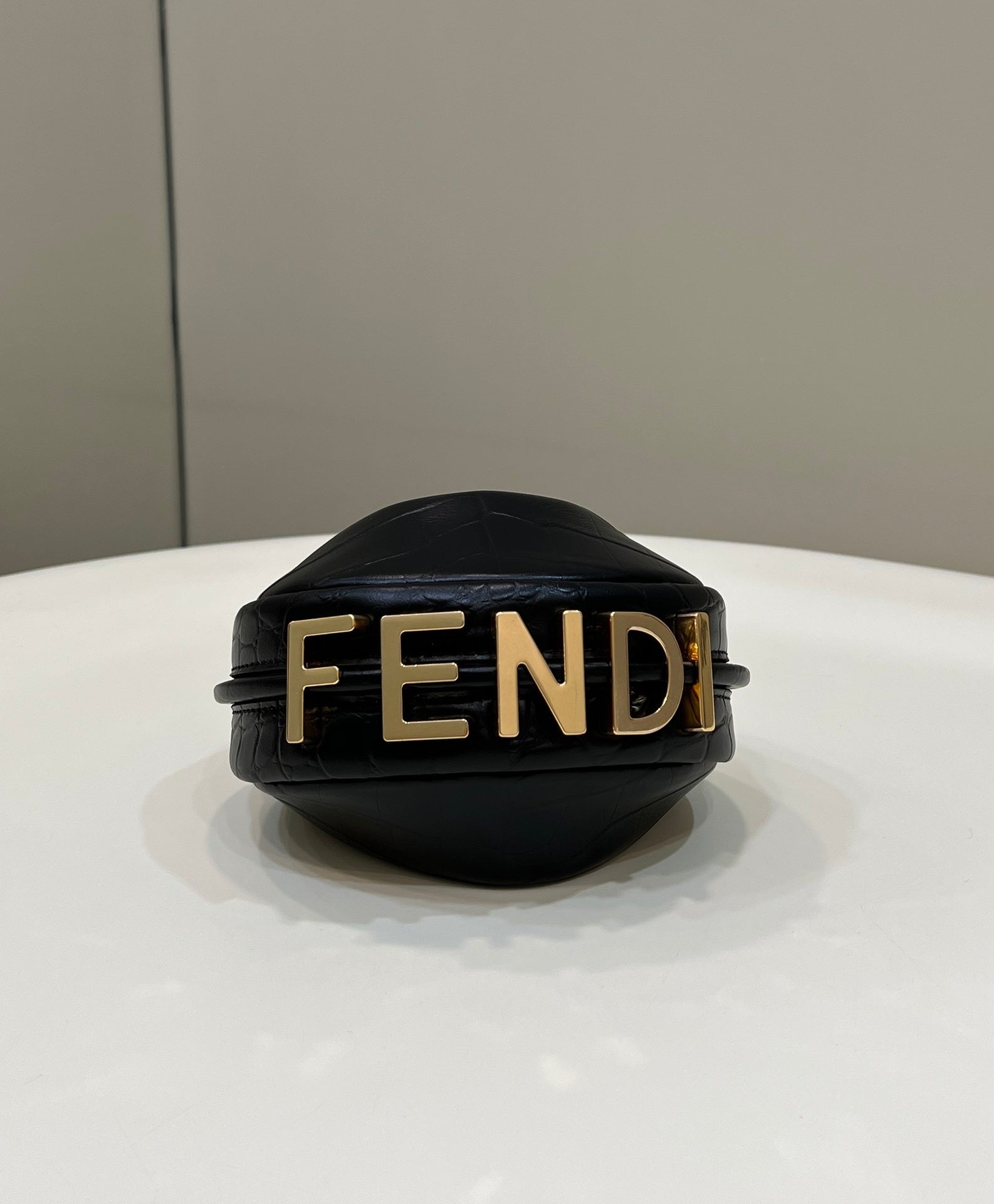 FENDI Fendigraphy Croc-Embossed Mini Handbag