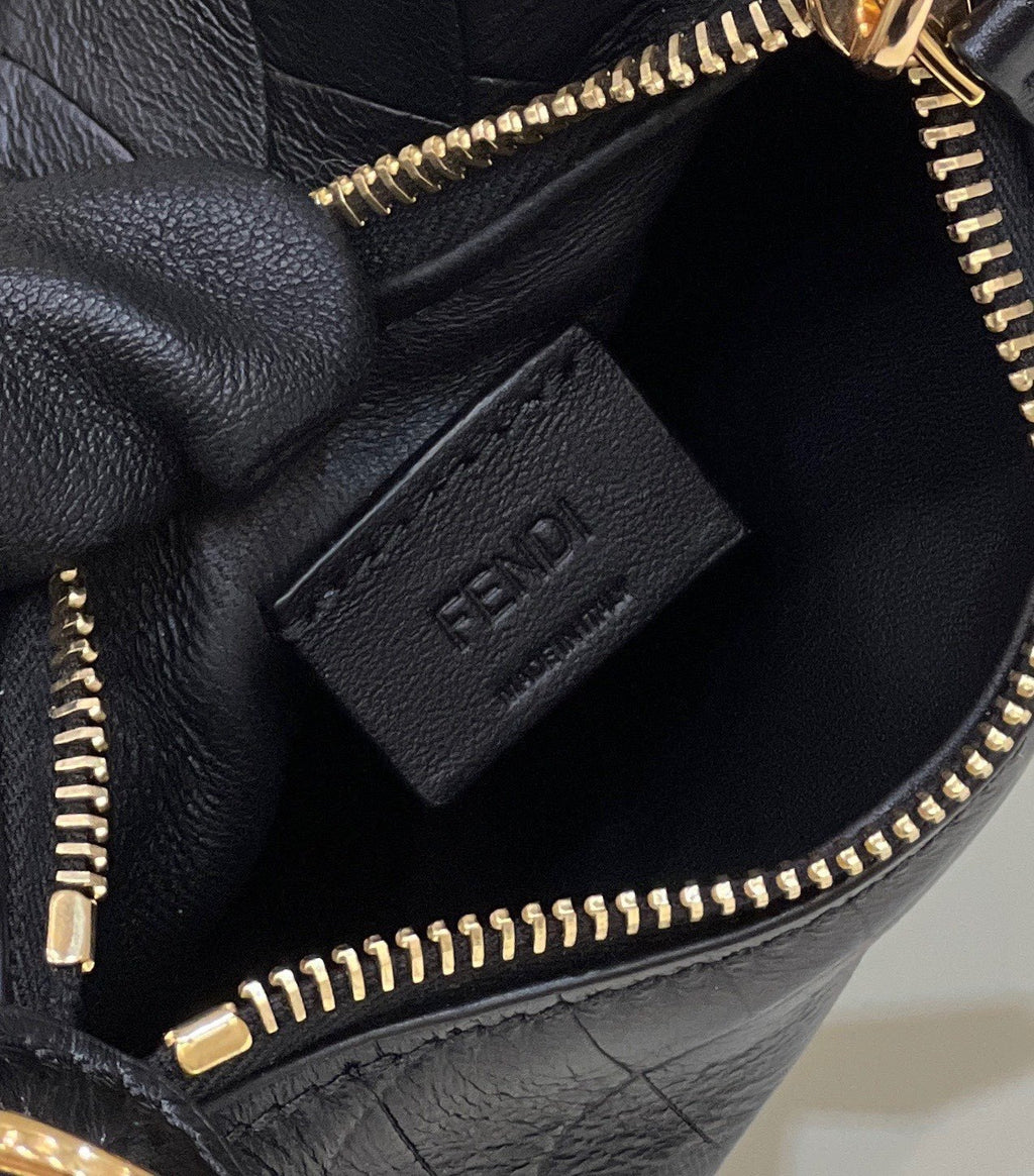 FENDI Fendigraphy Croc-Embossed Mini Handbag