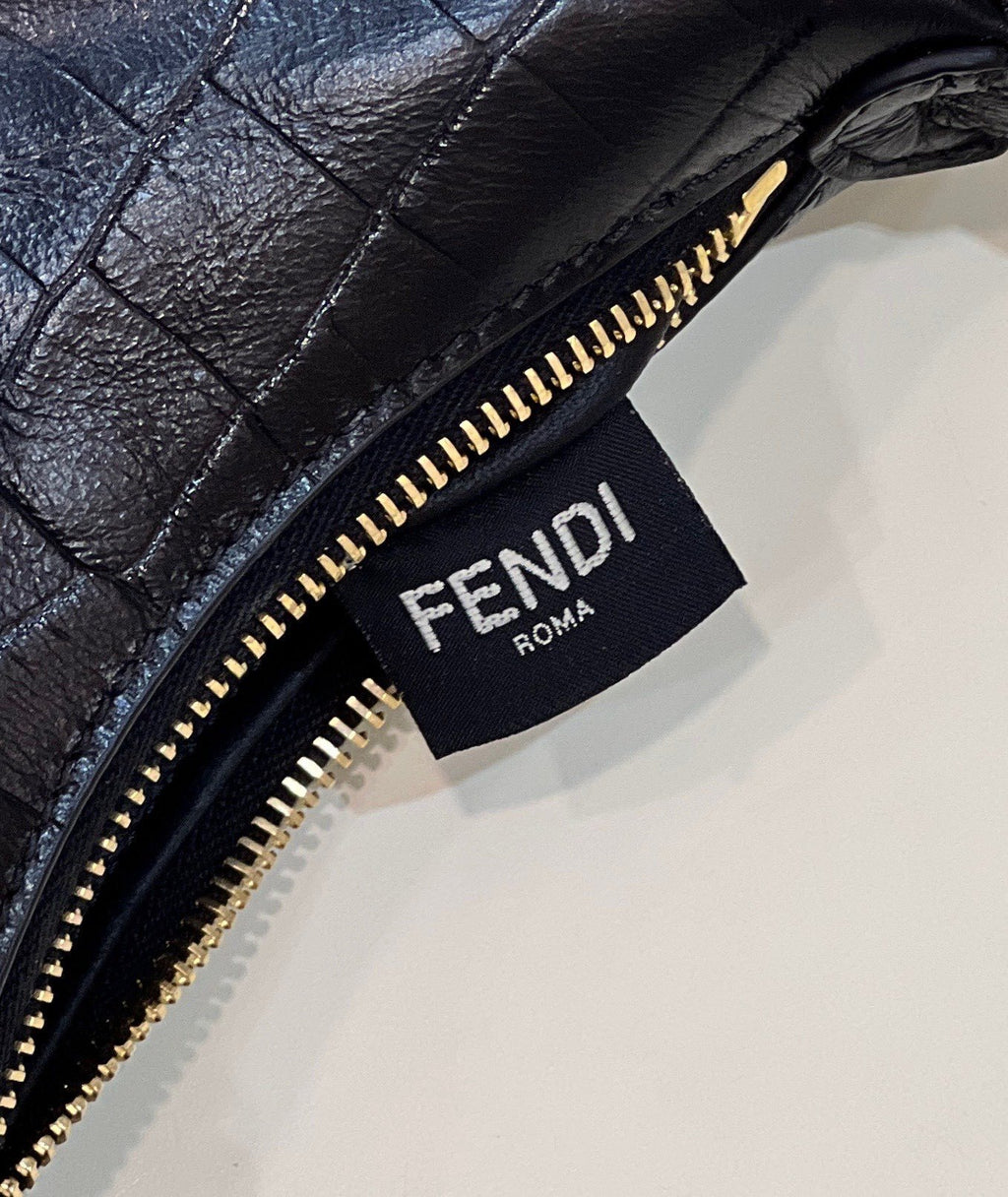 FENDI Fendigraphy Croc-Embossed Mini Handbag