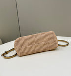 FENDI First Raffia Woven Clutch