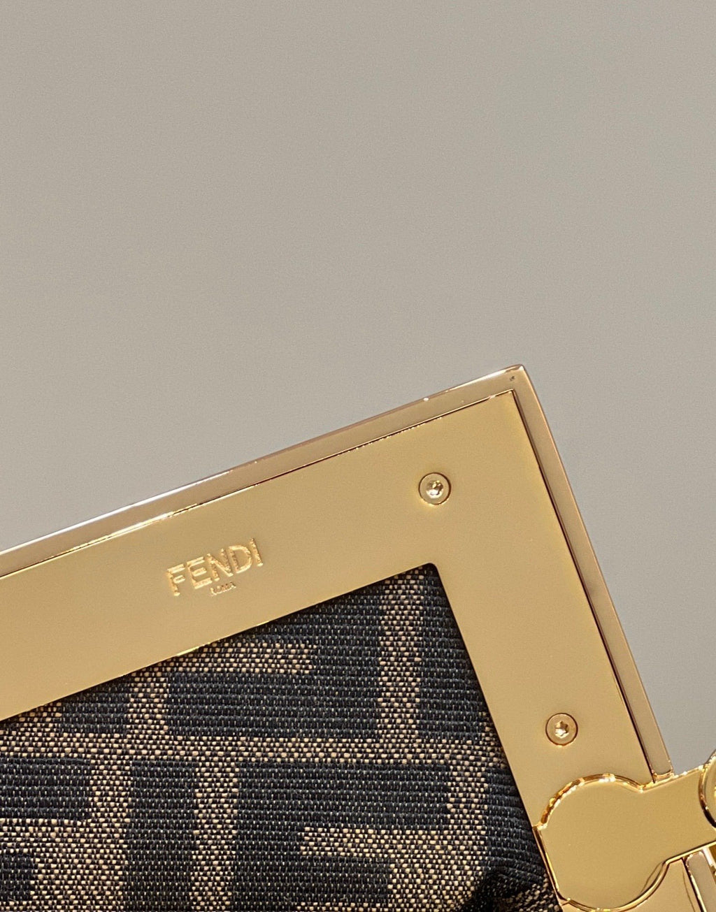 FENDI First Raffia Woven Clutch
