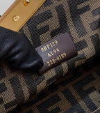 FENDI First Raffia Woven Clutch