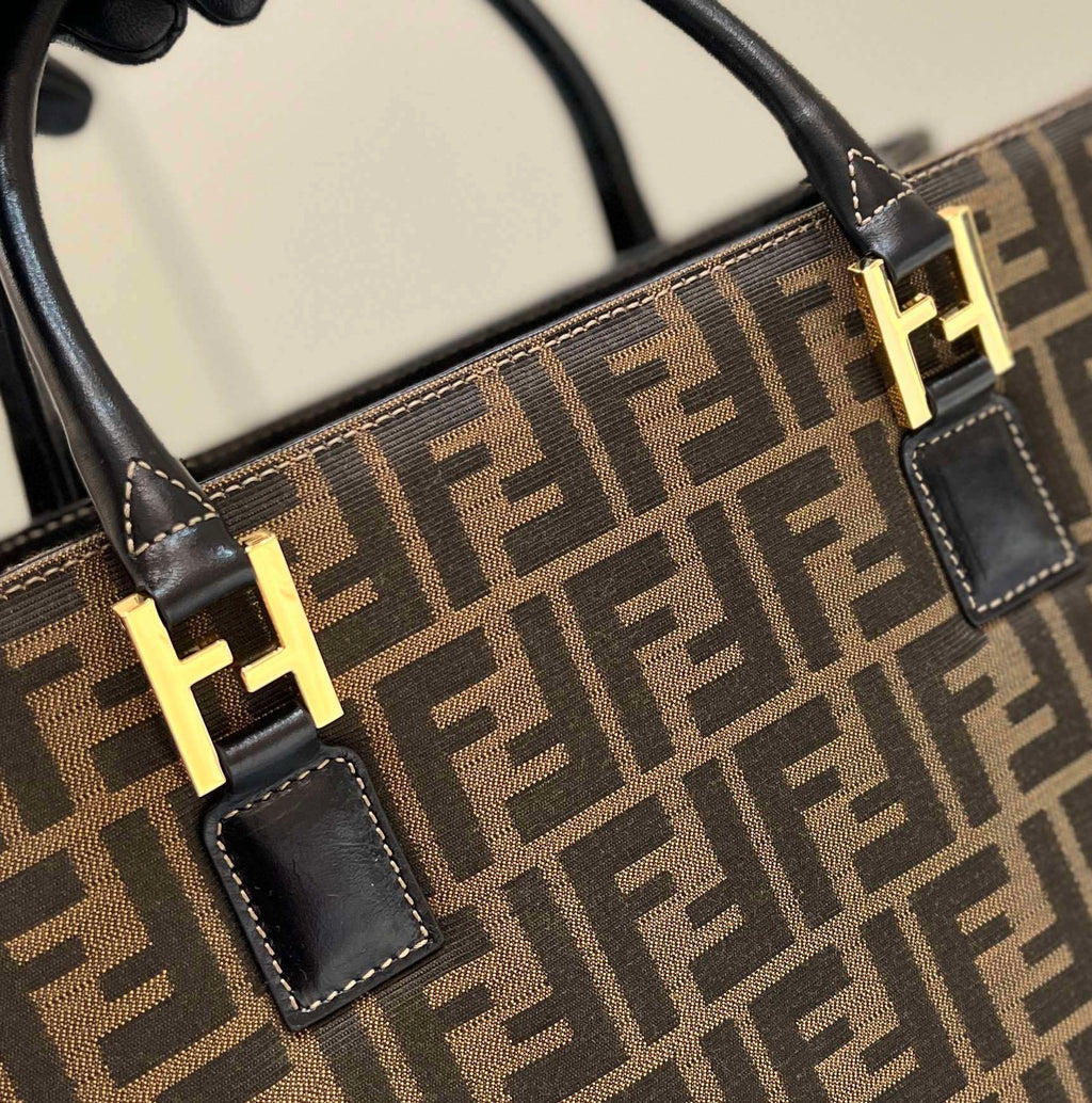 FENDI FF Canvas Tote Bag