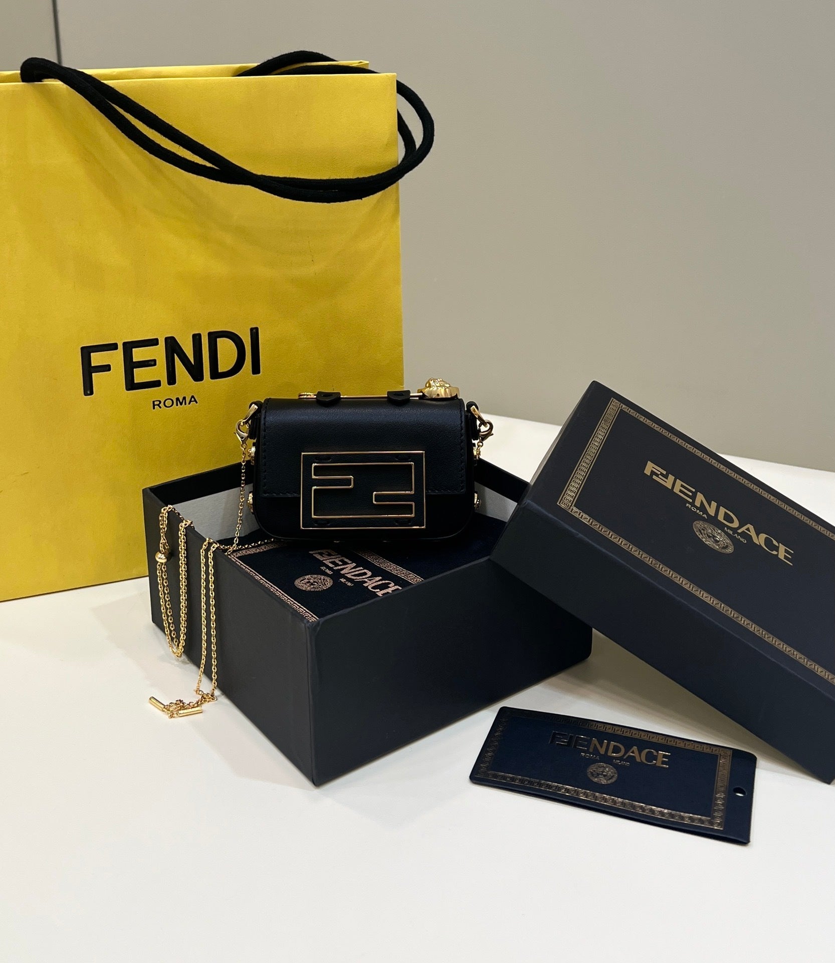 FENDI Mini Metal Baguette Handbag