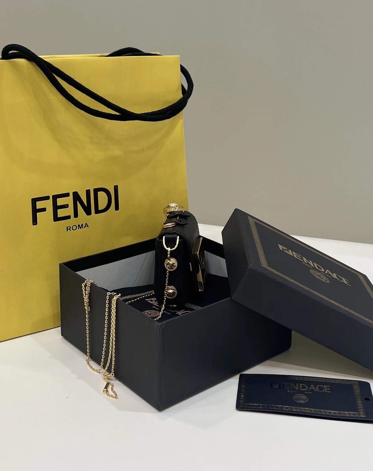 FENDI Mini Metal Baguette Handbag