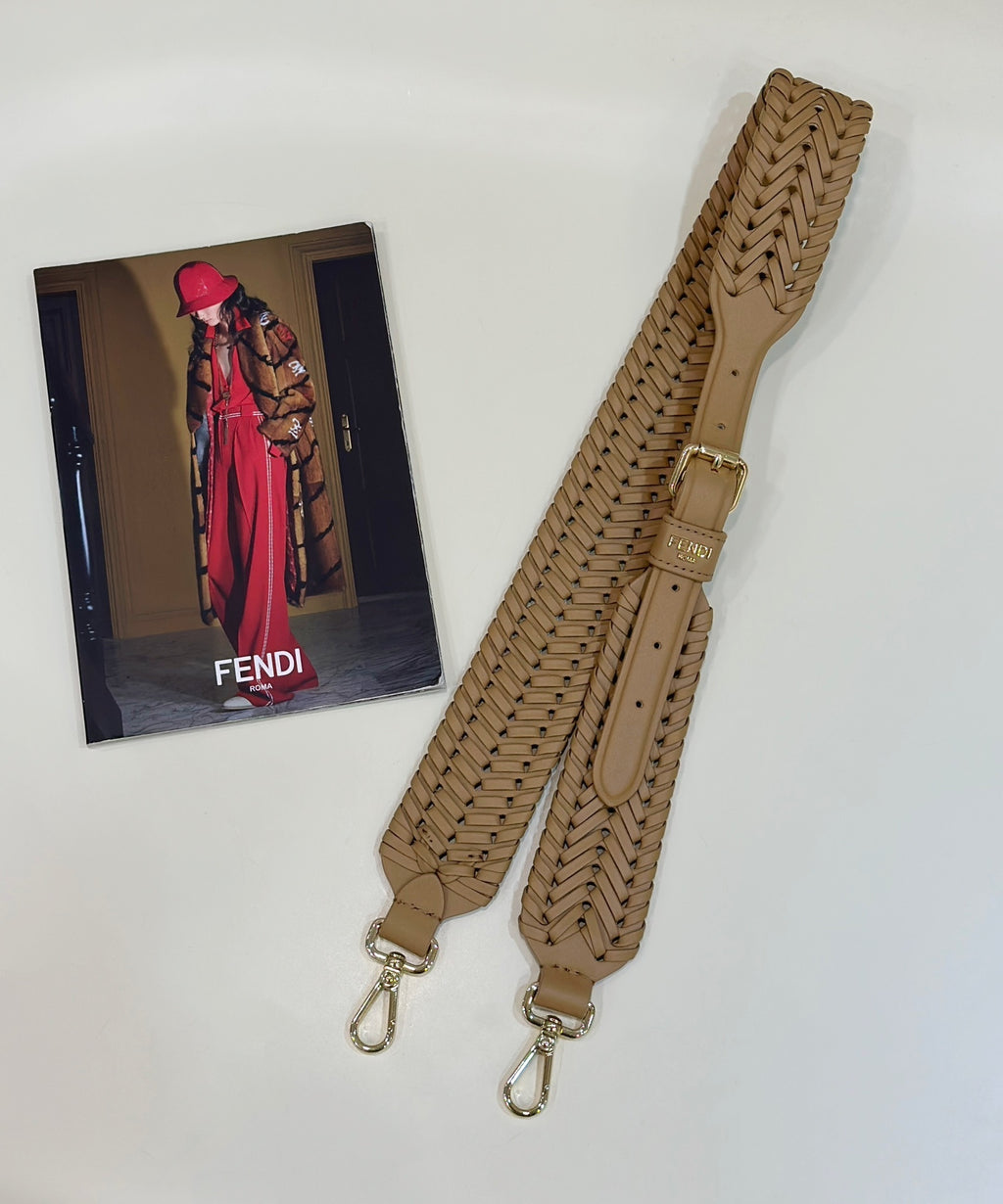 FENDI Woven Leather Shoulder Strap