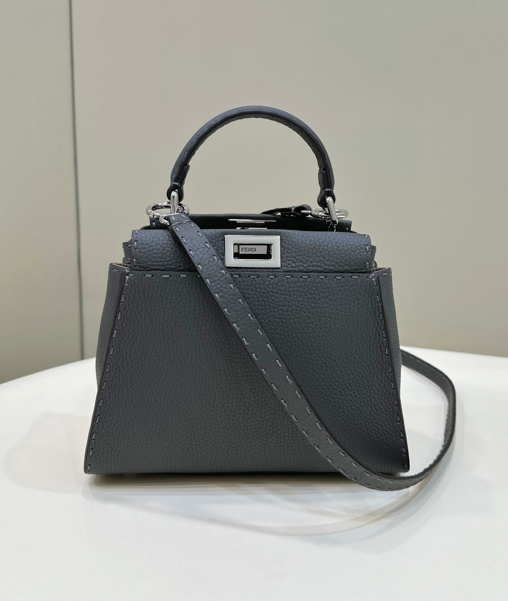 FENDI Classic Peekaboo Leather Handbag