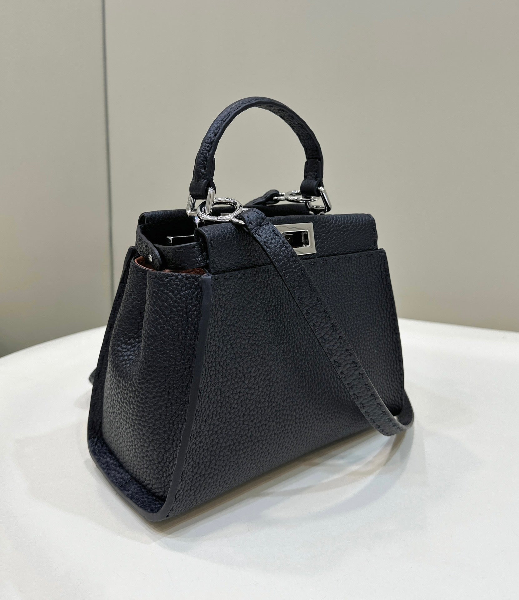 FENDI Classic Peekaboo Leather Handbag