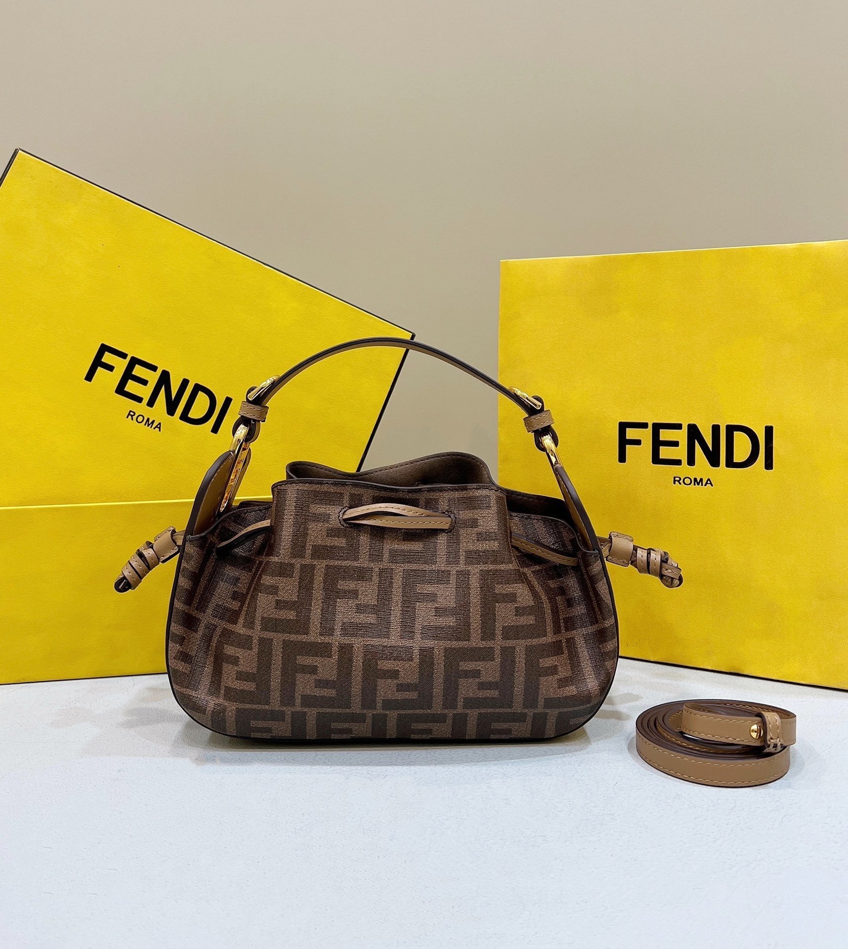 FENDI FF Drawstring Dumpling Bag
