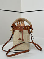 FENDI Denim FF Mini Bucket Bag