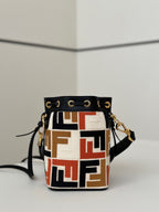 FENDI Denim FF Mini Bucket Bag