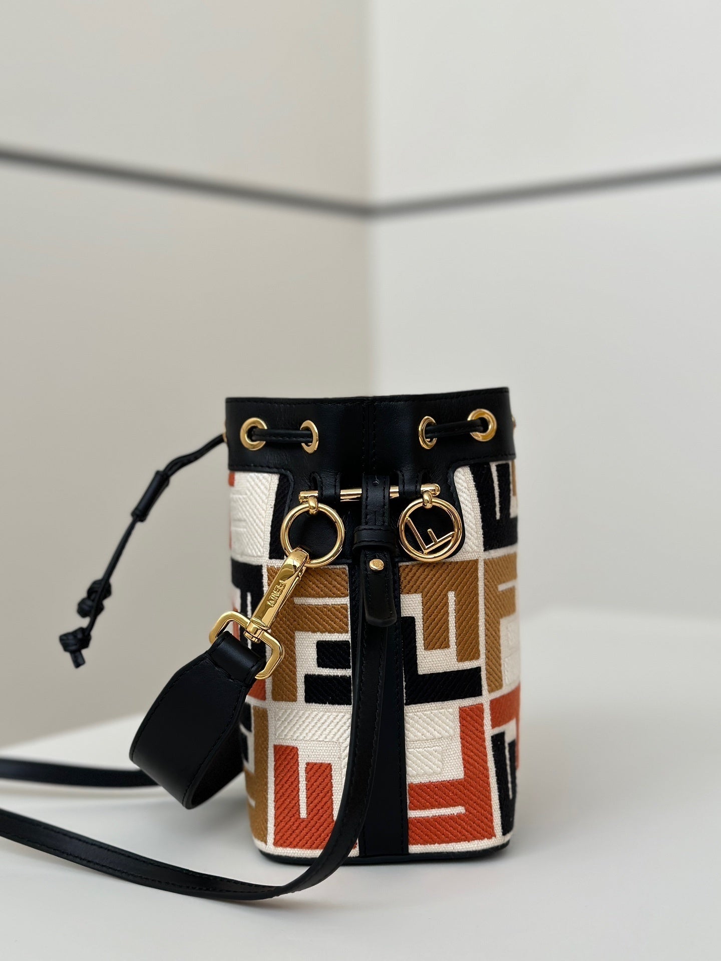 FENDI Denim FF Mini Bucket Bag