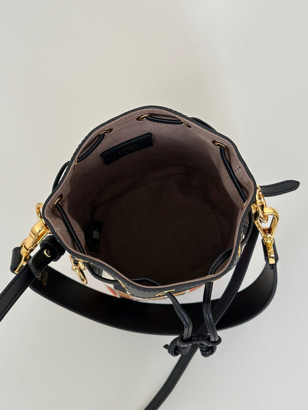 FENDI Denim FF Mini Bucket Bag