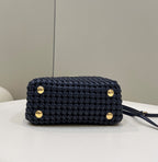 FENDI Peekaboo Handwoven Leather Handbag