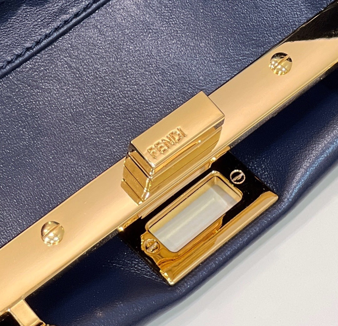 FENDI Peekaboo Handwoven Leather Handbag
