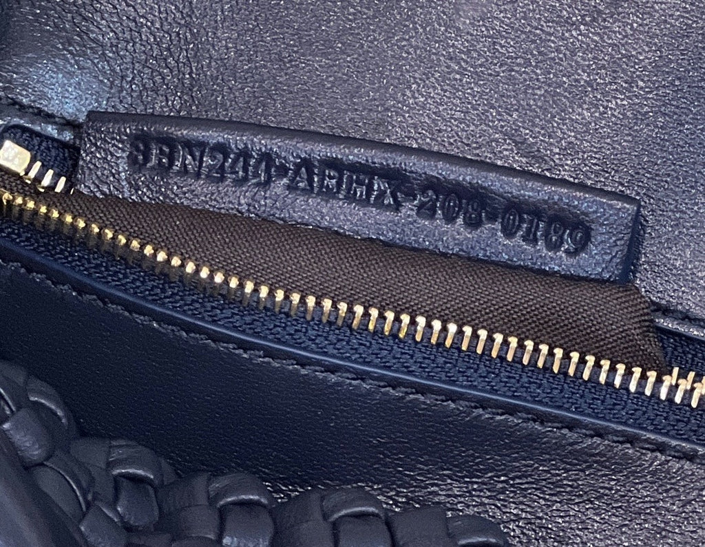FENDI Peekaboo Handwoven Leather Handbag