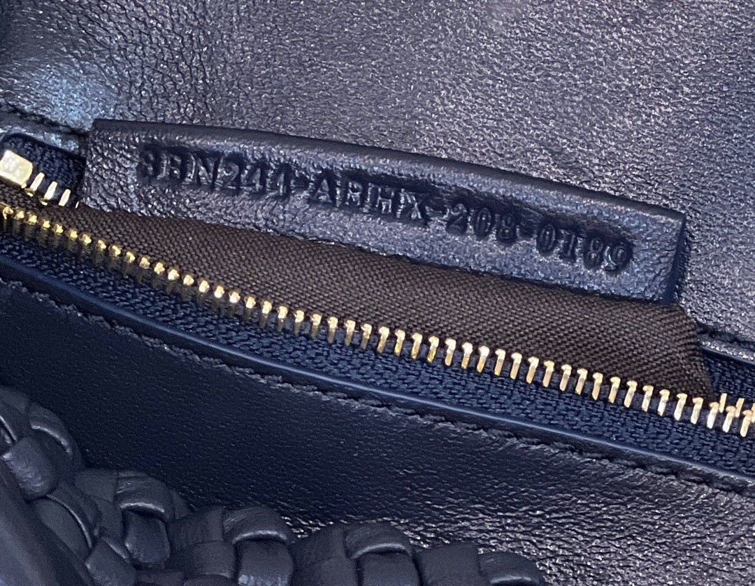 FENDI Peekaboo Handwoven Leather Handbag
