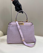 FENDI Peekaboo Handwoven Lambskin Runway Handbag