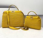FENDI Peekaboo Handwoven Lambskin Runway Handbag