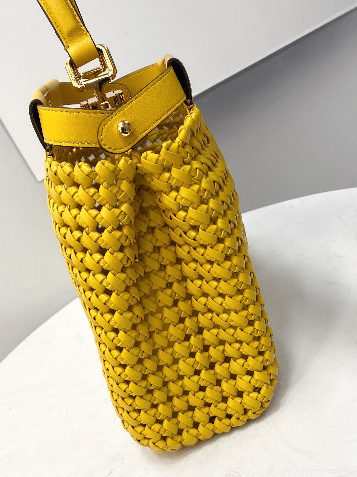 FENDI Peekaboo Handwoven Lambskin Runway Handbag