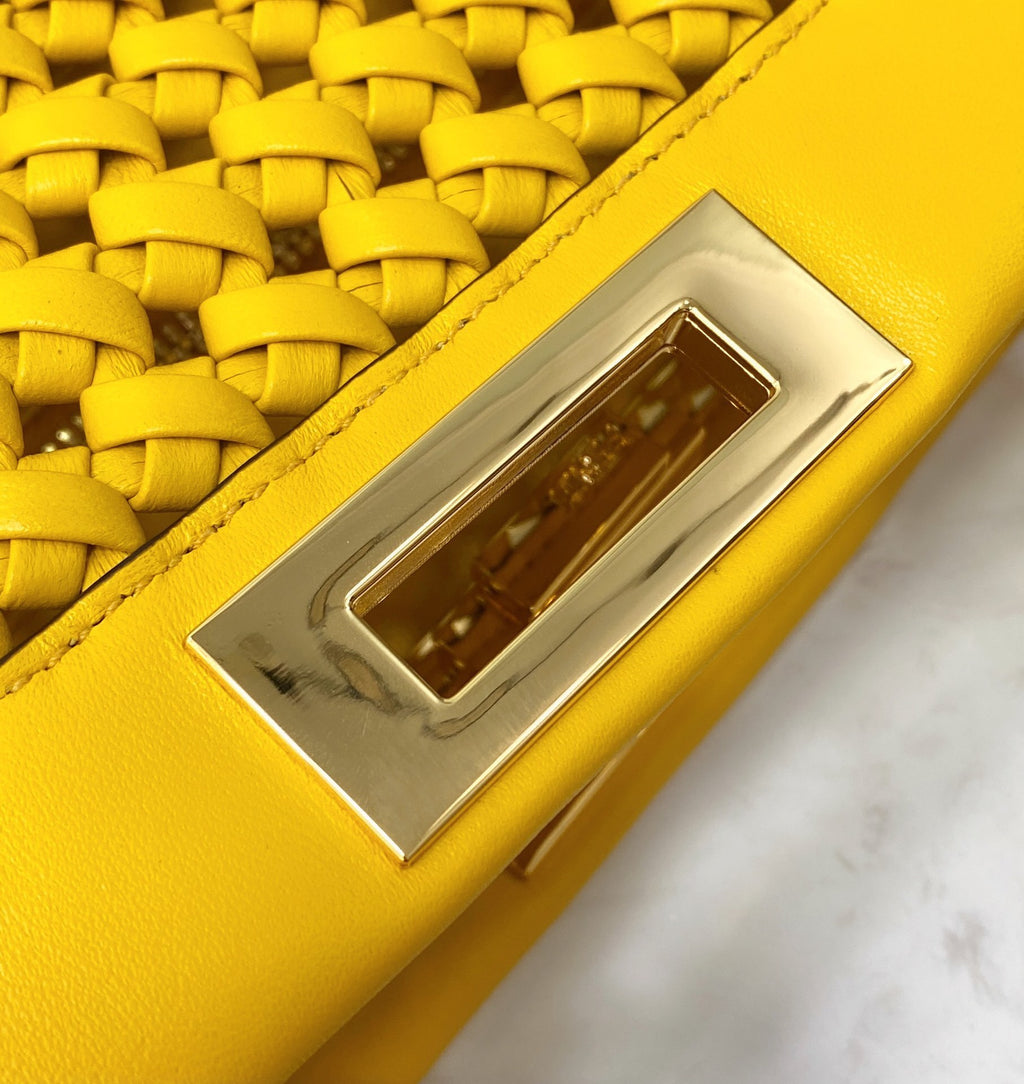 FENDI Peekaboo Handwoven Lambskin Runway Handbag