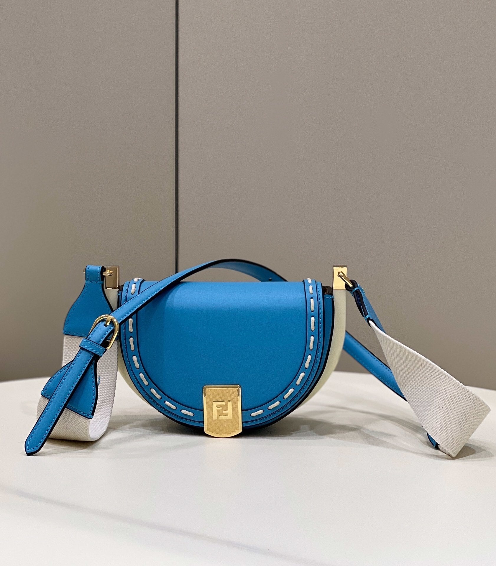 FENDI Saddle Runway Leather Handbag