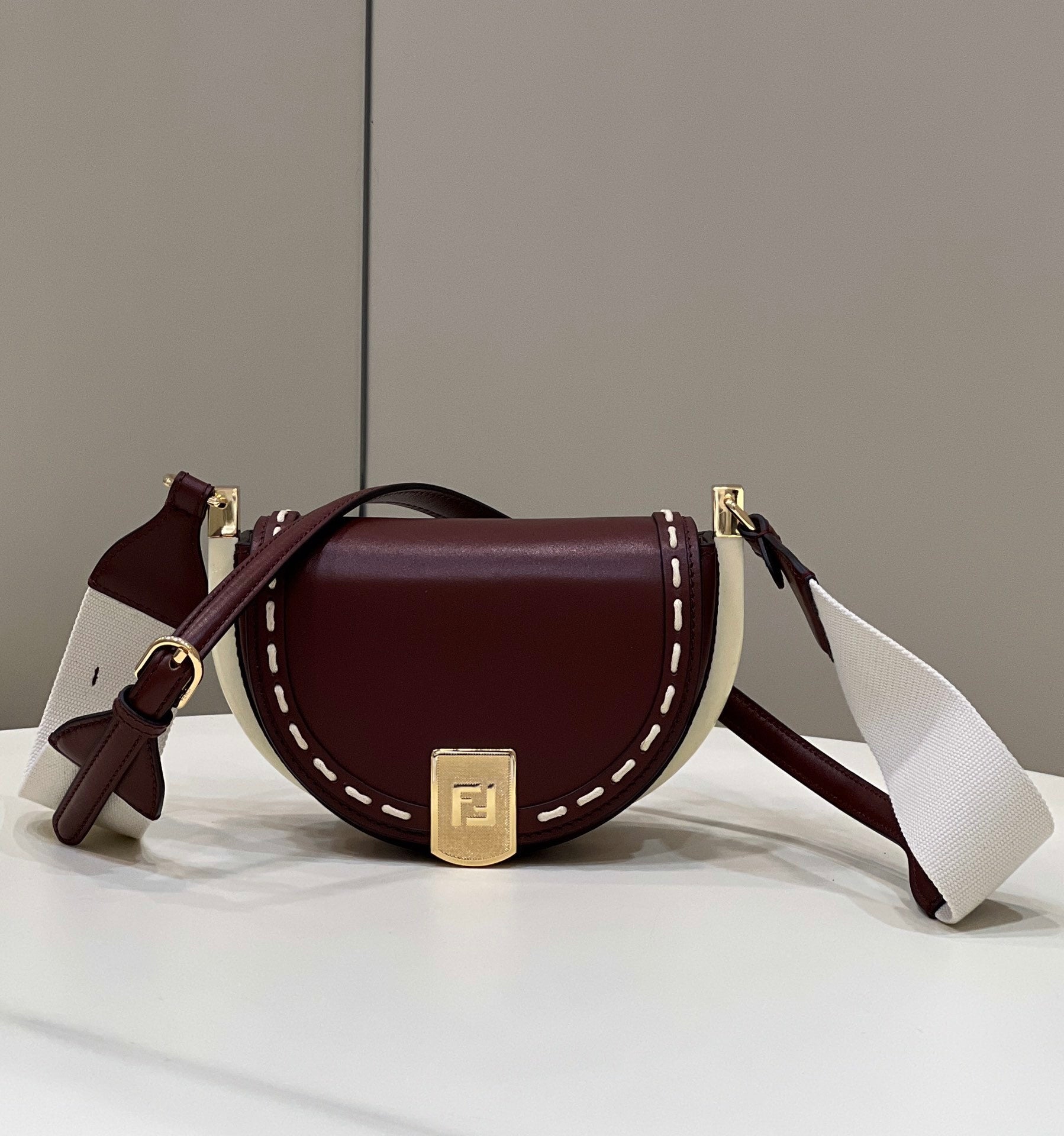 FENDI Saddle Runway Leather Handbag