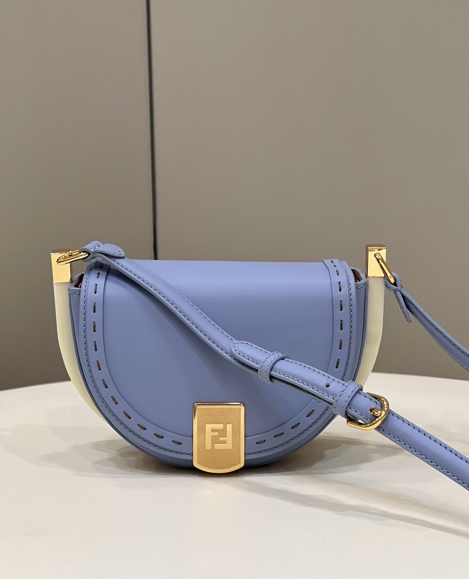 FENDI Saddle Runway Leather Handbag
