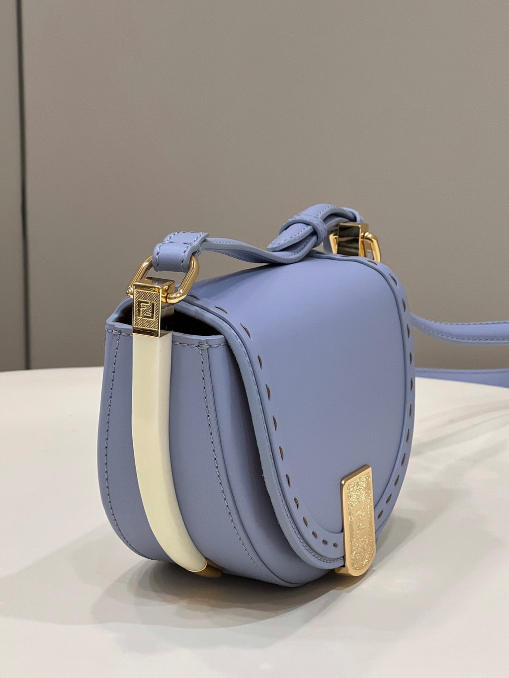 FENDI Saddle Runway Leather Handbag