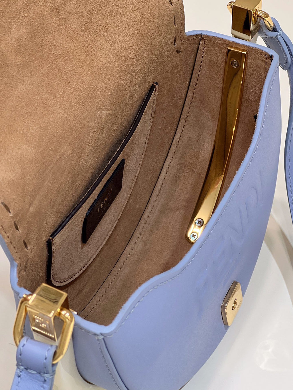 FENDI Saddle Runway Leather Handbag