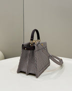 FENDI Peekaboo Petit Houndstooth Handbag