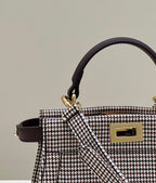 FENDI Peekaboo Petit Houndstooth Handbag