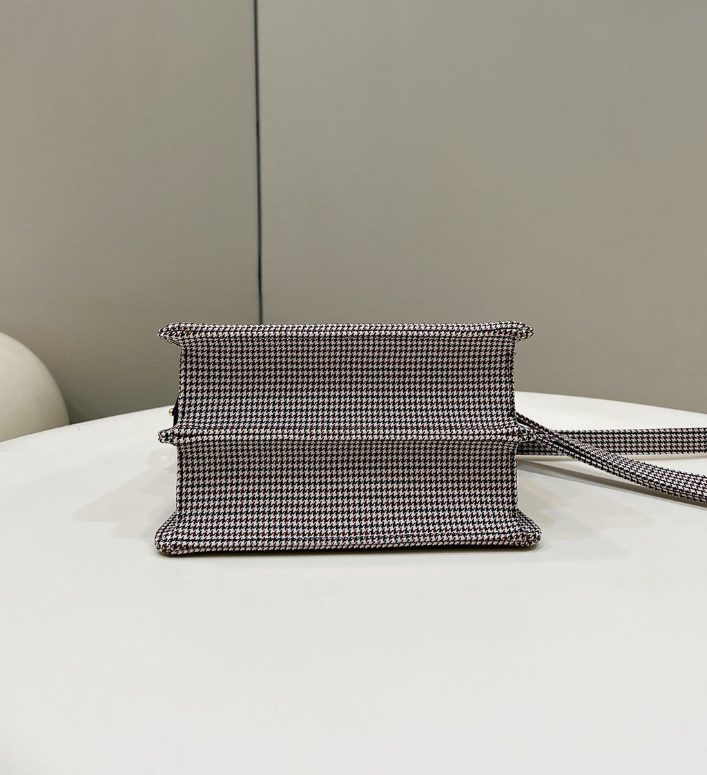 FENDI Peekaboo Petit Houndstooth Handbag
