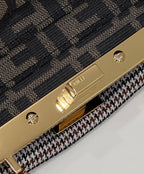 FENDI Peekaboo Petit Houndstooth Handbag