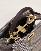 FENDI Peekaboo Petit Houndstooth Handbag