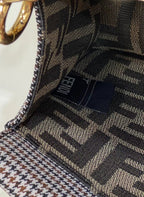 FENDI Peekaboo Petit Houndstooth Handbag