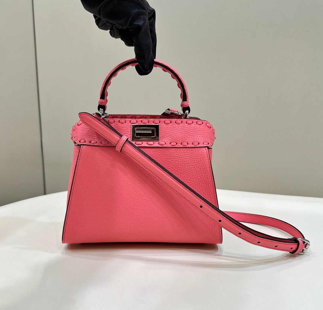 FENDI Peekaboo Leather Handbag