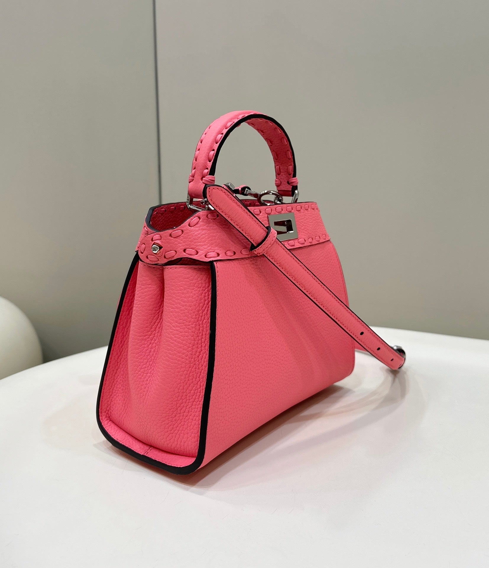 FENDI Peekaboo Leather Handbag