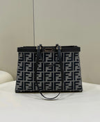 FENDI Houndstooth FF Embroidered Tote