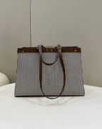 FENDI Houndstooth FF Embroidered Tote