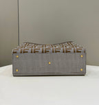 FENDI Houndstooth FF Embroidered Tote