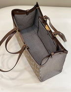 FENDI Houndstooth FF Embroidered Tote
