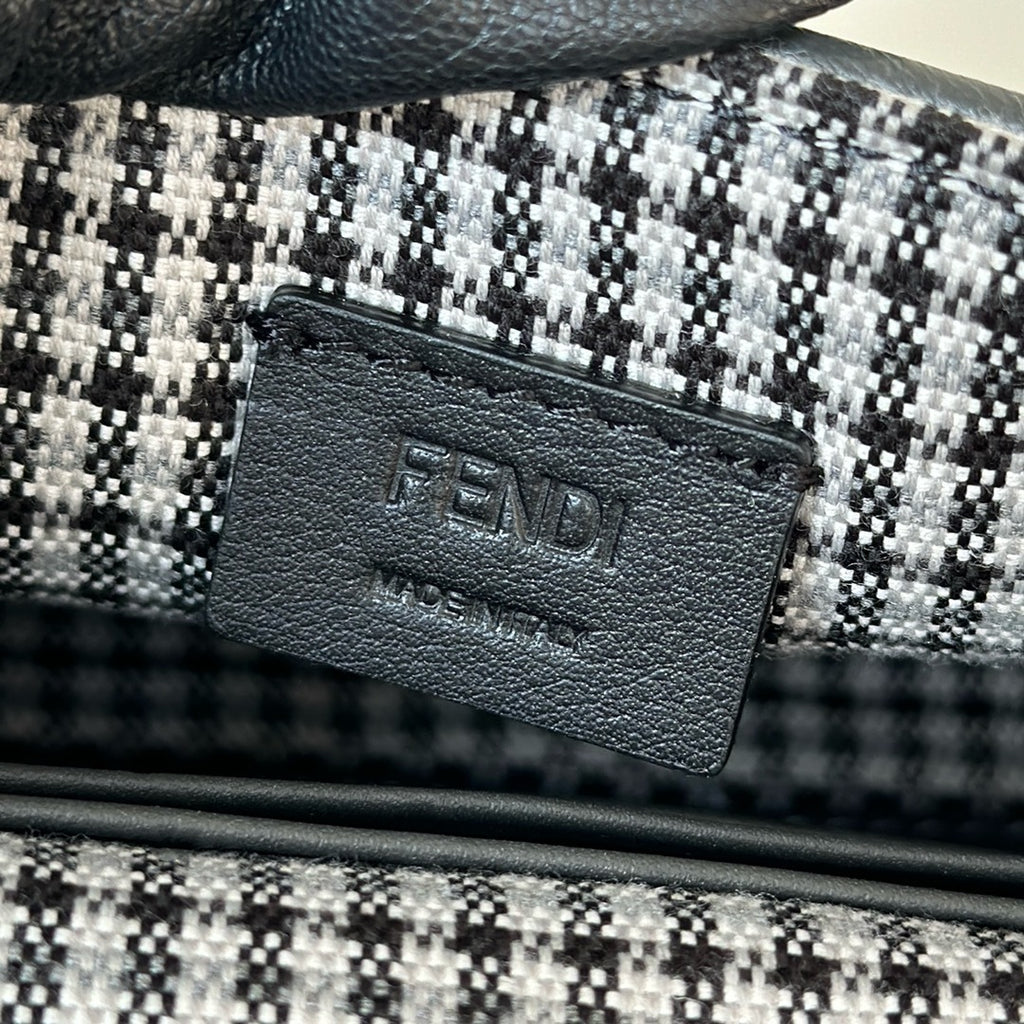 FENDI Houndstooth FF Mini Baguette