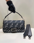 FENDI Houndstooth FF Baguette Handbag