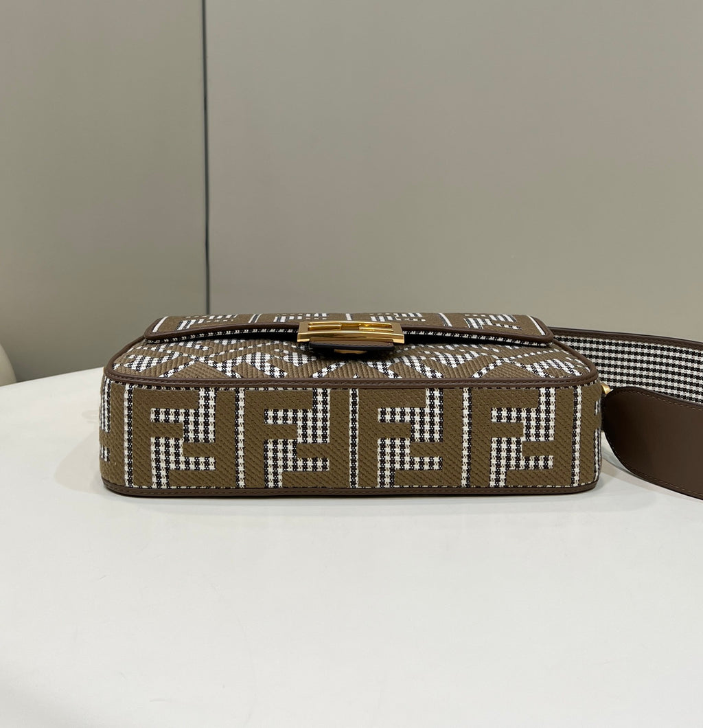 FENDI Houndstooth FF Baguette Handbag