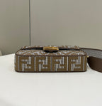FENDI Houndstooth FF Baguette Handbag