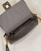 FENDI Houndstooth FF Baguette Handbag