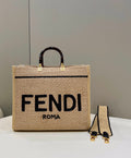 FENDI Sunshine Handwoven Raffia Tote