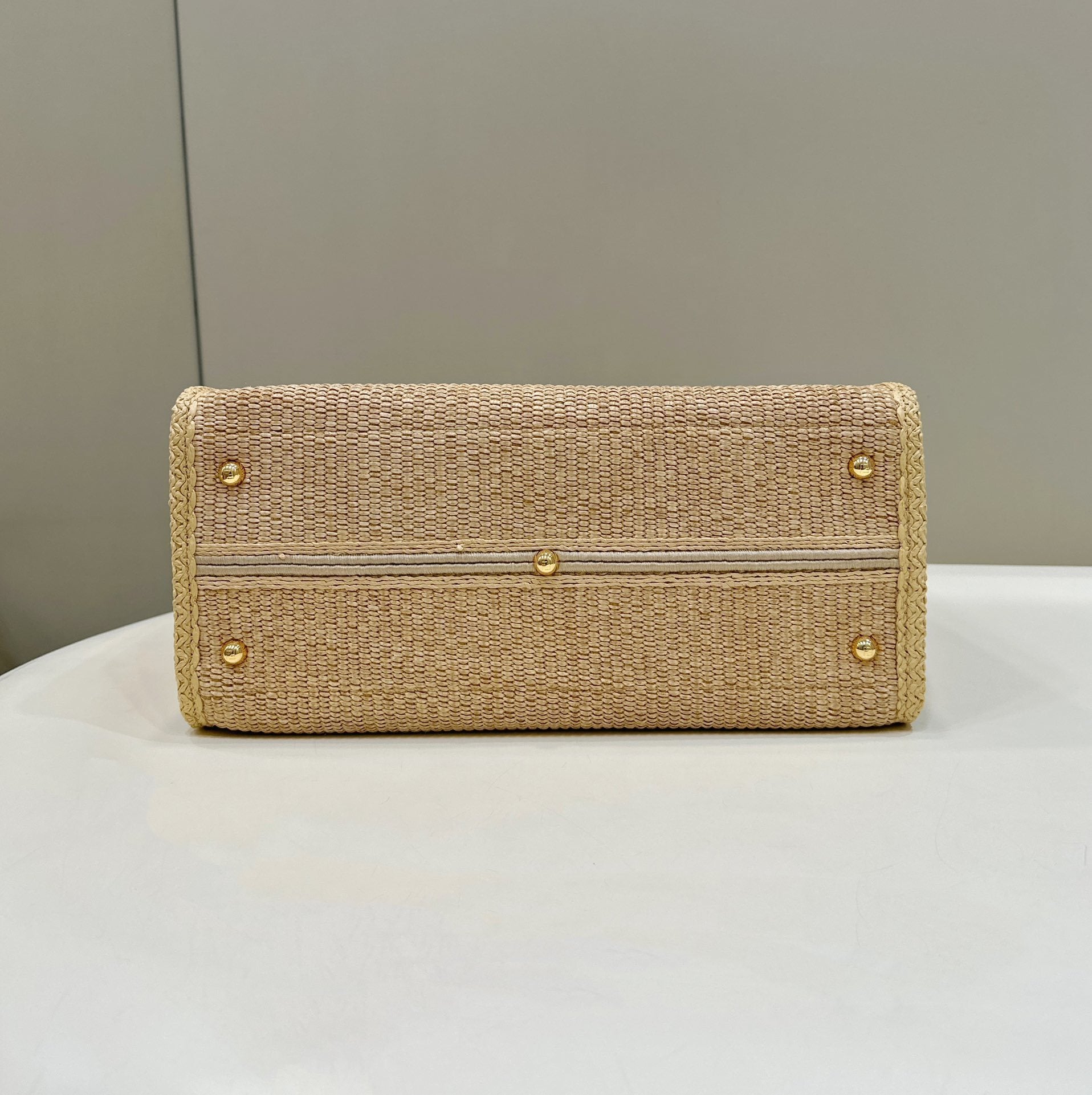 FENDI Sunshine Handwoven Raffia Tote